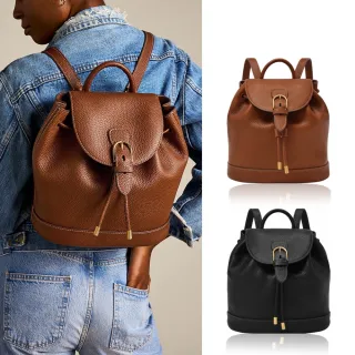 【FOSSIL】Everleigh 真皮抽繩後背包 (兩色可選)