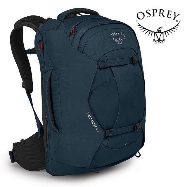 【Osprey】Farpoint 40 多功能旅行背包 男 宇宙藍(可登機 背包旅行 行李背包 城市商旅後背包 登機包)