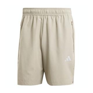 【adidas 愛迪達】Gym+ 3S WV SHT 男 短褲 運動 訓練 健身 吸濕排汗 拉鍊口袋 反光 灰綠(IM7483)