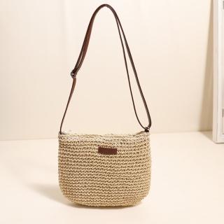 【巴黎精品】現貨+預購 草編包側揹包渡假風單肩手提包大容量流蘇編織包(簡約斜背手提女包包2色a1hb4)