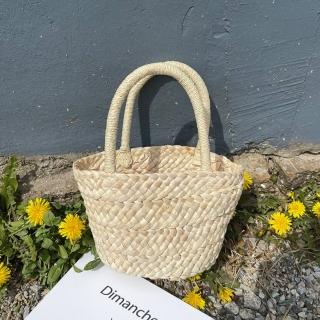 【巴黎精品】現貨+預購 草編包手提包渡假風單肩側揹包大容量流蘇編織包(可愛手拎小籃子女包包2款a1hb5)