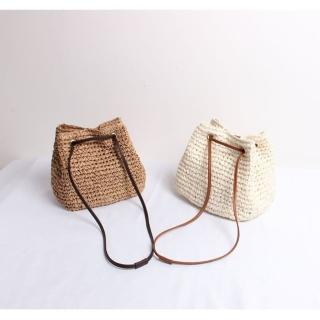 【巴黎精品】現貨+預購 草編包側揹包渡假風單肩手提包大容量流蘇編織包(簡約手提多背法包女包包2色a1hb72)