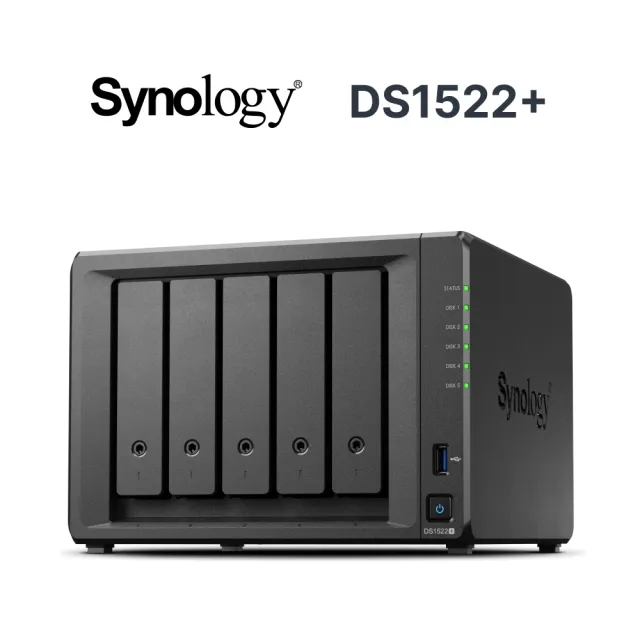 【Synology 群暉科技】搭 BeeDrive 2TB 行動備份 ★ DS1522+ 5Bay NAS 網路儲存伺服器