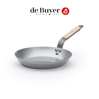 【de Buyer 畢耶】原礦木柄蜂蠟系列 法式傳統單柄平底鍋24cm-適用IH爐