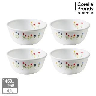 【CORELLE 康寧餐具】春漾花朵4件式餐碗組(450ml中式碗X4)