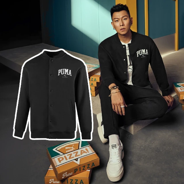 PUMA 外套 Squad Jacket 男款 黑 白 飛行外套 棒球外套 E.SO 瘦子同款(629173-01)