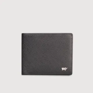 【BRAUN BUFFEL 德國小金牛】台灣總代理 尚恩A 8卡中間翻零錢袋短夾-黑色(BF354-318-BK)