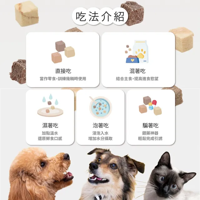 【Let’s cate 凱勒】毛孩鮮肉凍乾-雞肉、鮪魚、牛肉、鬼頭刀(80g/4入組)