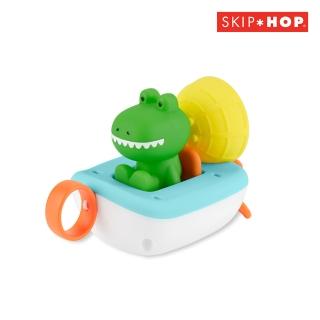 【Skip Hop】ZOO克拉克鱷魚拉繩動力船(洗澡玩具 戲水玩具 灑水玩具)