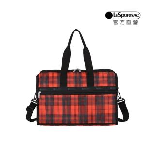 【LeSportsac官方直營】輕量尼龍 奢華中型旅行袋(4318 學院風塔坦)