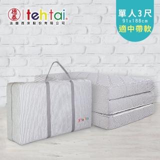 【德泰】10cm折疊薄墊-單人3尺+Onigiri 記憶枕-中(宿舍、租屋、上下舖首選 一床二用輕便好收)