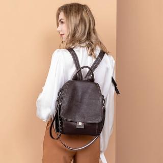 【KT DADA】小後背包 真皮後背包 軟皮包包 黑色後背包 生日禮物 女生包包 大容量後背包 韓