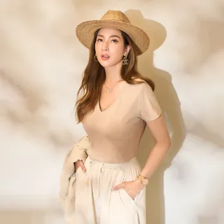 【MAJOR MADE】V領柔軟刺繡基本款短T(短袖上衣/短T/素T)