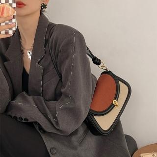【LEESA】真皮馬鞍包\包包女\肩揹包\側揹包\單肩腋下包\復古包包\腋下包韓國\美拉德\莫蘭迪\生