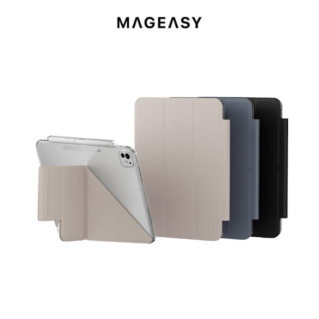 【MAGEASY】2024 iPad Air 11吋 Facet 全方位支架透明背蓋保護套（筆槽款）(支援2025 iPad Air 11吋(M3))