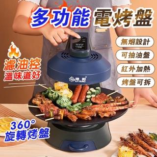 【雅蘭仕】燒烤爐 自動轉烤肉機 無煙電烤盤(戶外露營燒烤架/家用110V電烤盤/液晶款)
