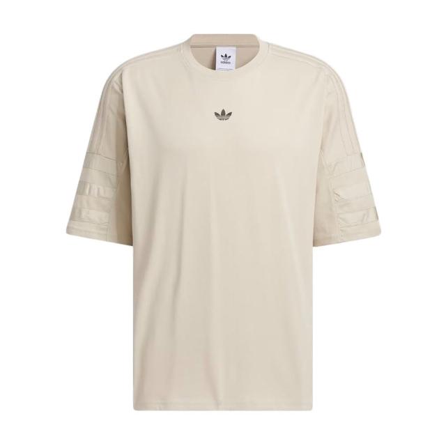 【adidas 愛迪達】F3S TEE SS M 男 短袖 上衣 T恤 運動 經典 三葉草 寬鬆 舒適 奶茶(JD6391)