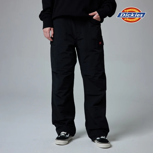 Dickies 男款黑色可調節抽繩褲口多口袋雙膝設計長褲｜DK0A87EJBLK