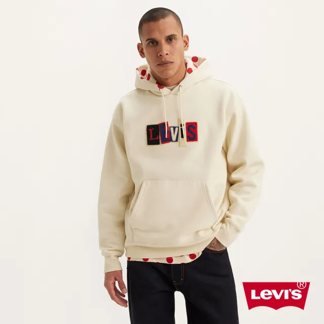 【LEVIS 官方旗艦】Skateboarding™滑板系列 男款寬鬆版厚磅口袋帽T / 拼接布章Logo 人氣新品 A1008-0014