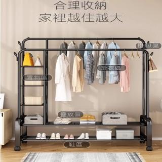 【印象生活】晾衣架 落地置物架 衣帽架 衣服收納櫃(可放陽臺 臥室 客廳 宿舍)