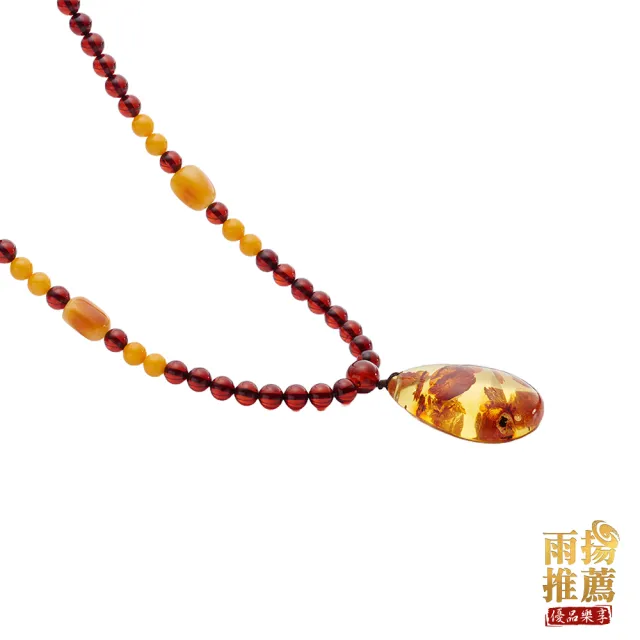 【雨揚】血珀水滴花珀項鍊