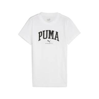 【PUMA】短袖上衣 文字T恤 女款 基本系列Squad短袖T恤 白色(68153702)