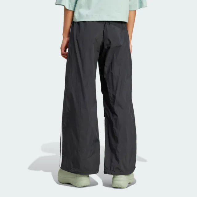 【adidas 愛迪達】3 S Para Pant 女 長褲 寬褲 運動 休閒 復古 三葉草 寬鬆 黑白(IY7251)