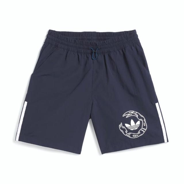 【adidas 愛迪達】Water Short GRA 男女 短褲 運動 休閒 三葉草 防潑水 深藍(IX5447)