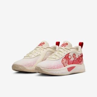 【NIKE 耐吉】籃球鞋 女鞋 大童 運動鞋 包覆 緩震 字母哥 實戰鞋 紅奶茶 HM4216-100(2K2118)