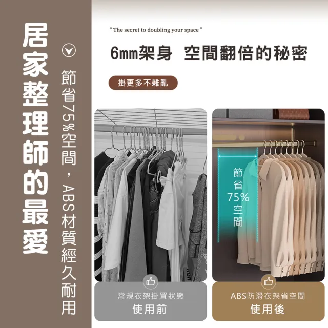 【mohe 木暉居家】200入ABS無痕防滑乾濕兩用衣架(曬衣架 衣架 衣櫃架 吊衣架 掛衣架 內衣架)