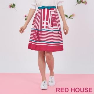 【RED HOUSE 蕾赫斯】亮眼格紋印花裙(共2色)