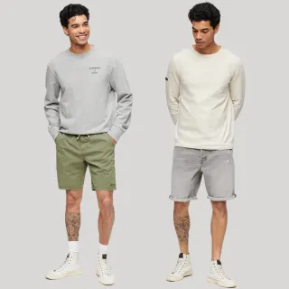 【Superdry】男裝 休閒短褲 牛仔短褲 素面 印花 單寧(多款多色)