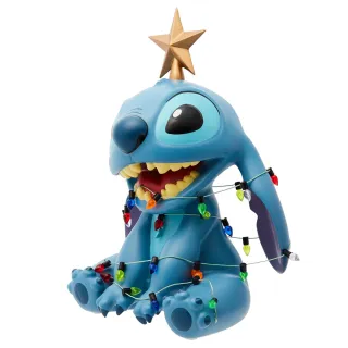 【Enesco】Disney 迪士尼 星際寶貝 史迪奇身上繞聖誕燈光塑像居家擺飾