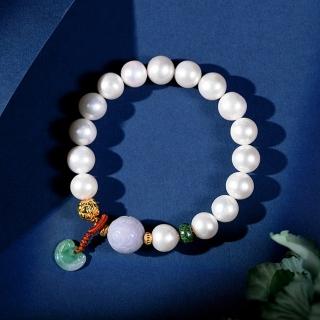 【巴黎精品】現貨+預購 珍珠手鍊玉石手串(10mm紫羅蘭翡翠如意女飾品a1ha18)