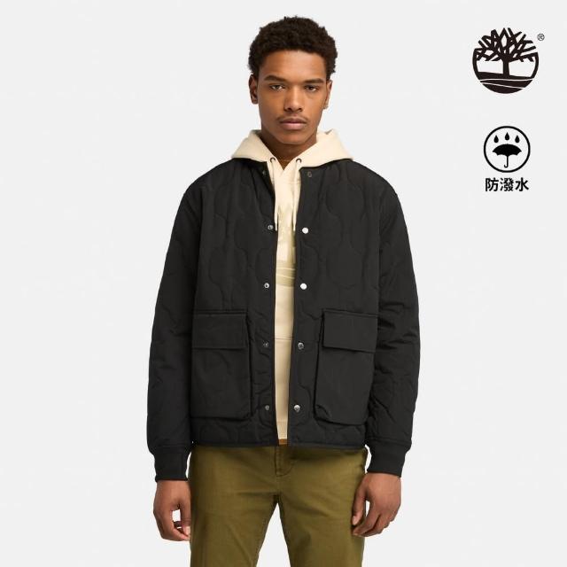 【Timberland】男款黑色防潑水絎縫外套(A693F001)