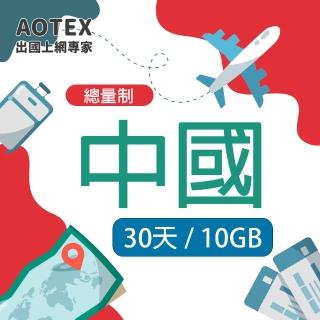 【AOTEX 奧特克斯】中國大陸上網卡10GB流量高速4G/5G網路(免翻牆預付卡SIM卡)