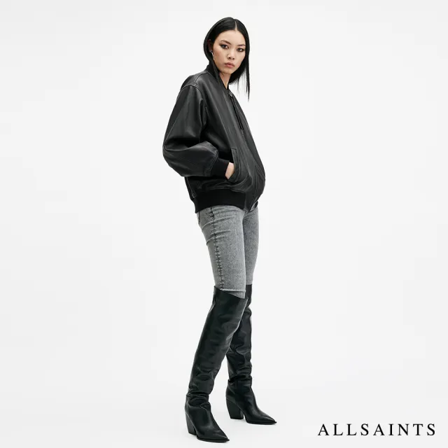 【ALLSAINTS】BELLE  寬鬆羊皮飛行員皮衣外套 W008LB(寬鬆版型)