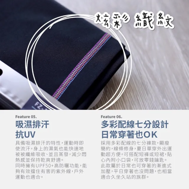 【FREEZONE】現貨 多彩配線緊身壓力七分褲 女款-FZ100型(高彈力機能壓縮/日著瑜珈運動/慢跑登山/健身)