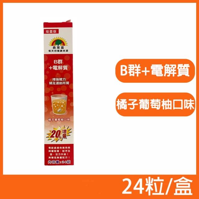 【SUNLIFE 森萊富】德國原裝 維他命B+電解質發泡錠 橘子葡萄柚口味(24粒/盒)