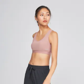 【Mollifix 瑪莉菲絲】交叉美背洞洞運動內衣、瑜珈服、無鋼圈、開運內衣(茶褐)