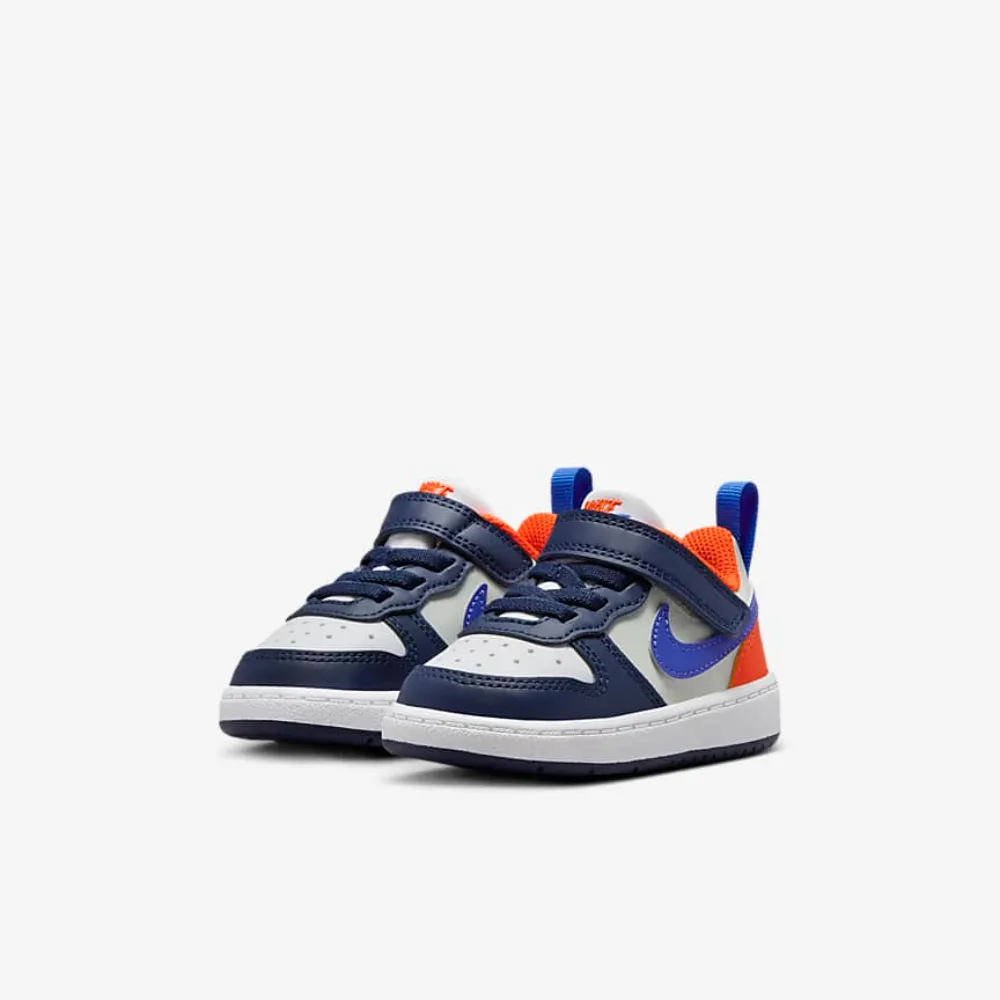 【NIKE 耐吉】運動鞋 休閒鞋 童鞋 幼童 嬰幼 小童 COURT BOROUGH LOW RECRAFT TD 藍白橘(DV5458401)