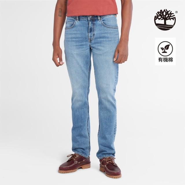 【Timberland】男款淺藍色彈性合身牛仔褲(A6CQ2BQ8)