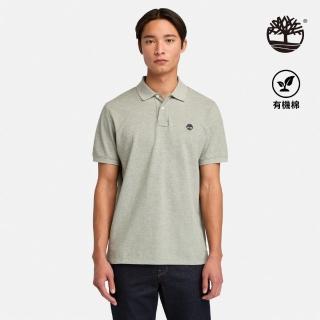 【Timberland】男款灰色休閒短袖POLO衫(A6943052)