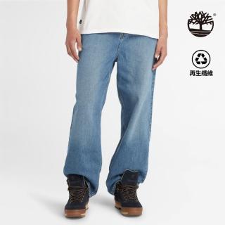 【Timberland 官方旗艦】男款靛藍色天絲牛仔寬褲(A5TNFA11)