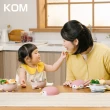 【KOM】海洋系列｜316不鏽鋼兒童矽膠學習隔熱碗-2入組(另贈飛魚湯匙*2+叉子*2+小鯨魚抽繩提袋*1)