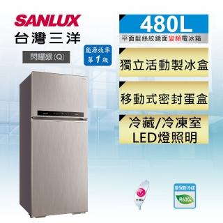 【SANLUX 台灣三洋】◆480公升一級能效變頻雙門冰箱(SR-C480BV1A-Q)