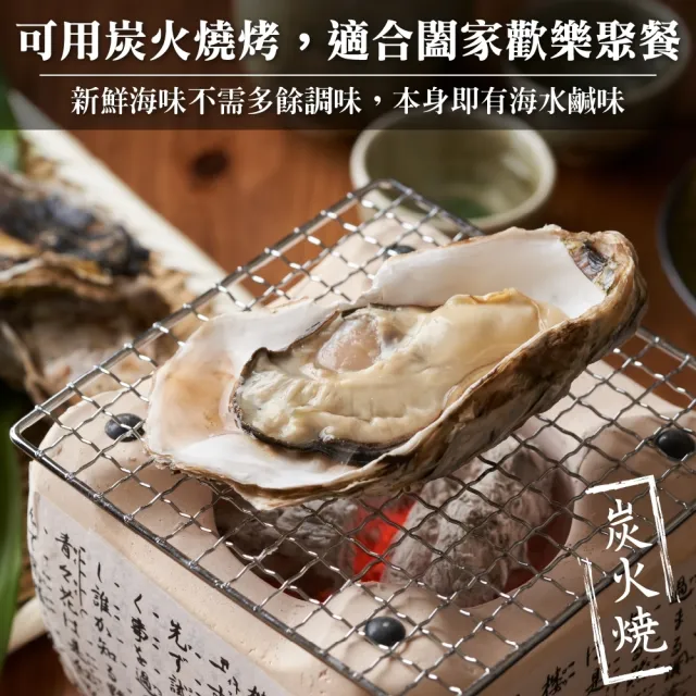 【三頓飯】日本原裝全殼牡蠣2L尺寸8包組(共40顆_單顆90-120g/約500g/包)
