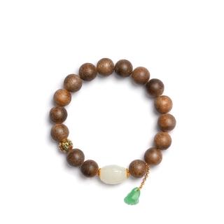【巴黎精品】現貨+預購 沉香手鍊玉石手串(11mm和闐玉蓮花翡翠女飾品a1ha64)
