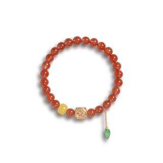 【巴黎精品】現貨+預購 南紅手鍊玉石手串女手珠平安擋煞防小人轉運淨化招財開運(7mm蜜蠟翡翠925純銀a1ha74)