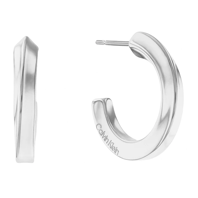 Calvin Klein 凱文克萊 CK TWISTED RING 扭紋環形耳環 送禮推薦-銀 新年 禮物 推薦(35000310)